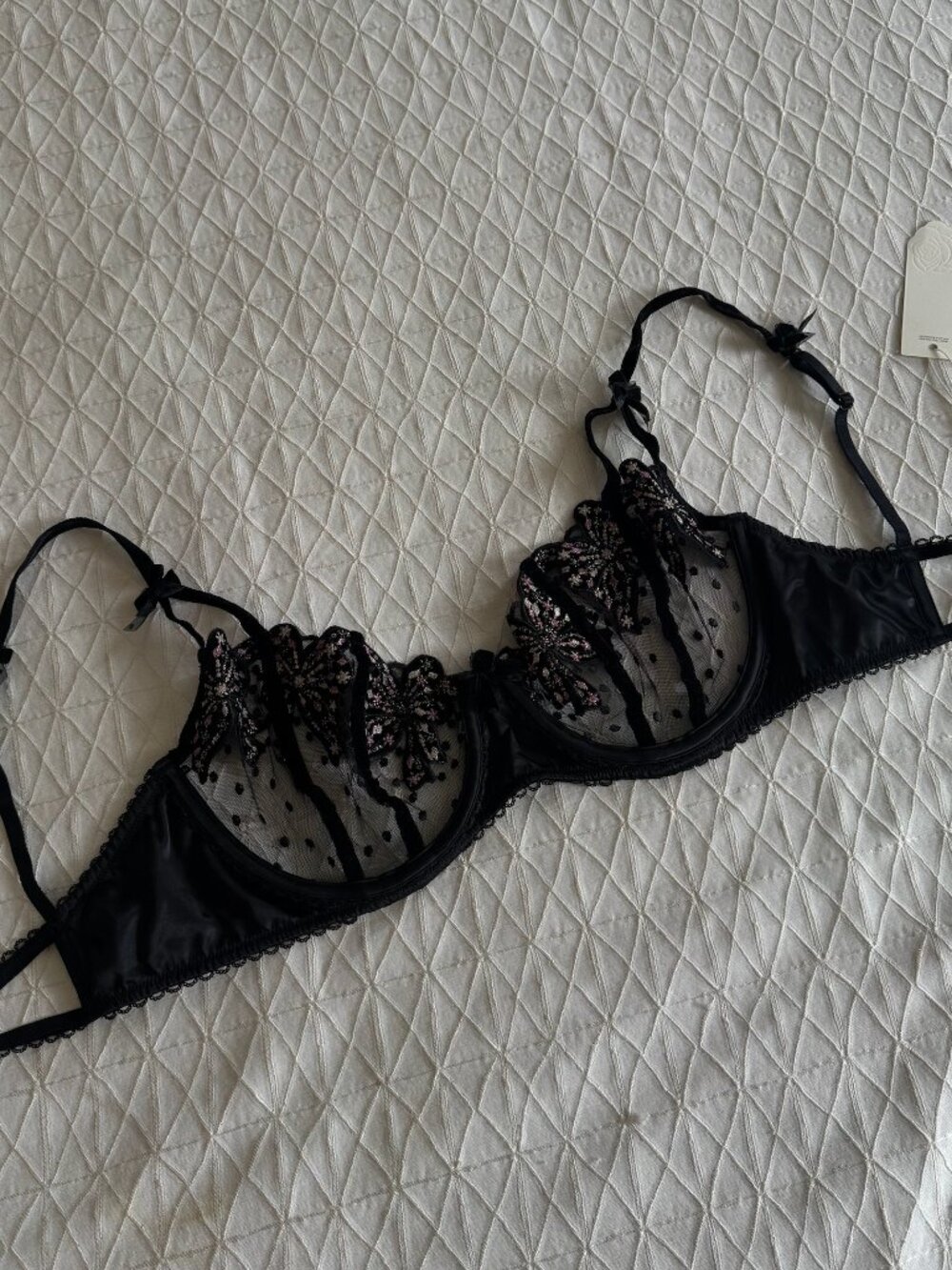 For Love & Lemons Caprice Underwire Bra - Black NWT 34DD